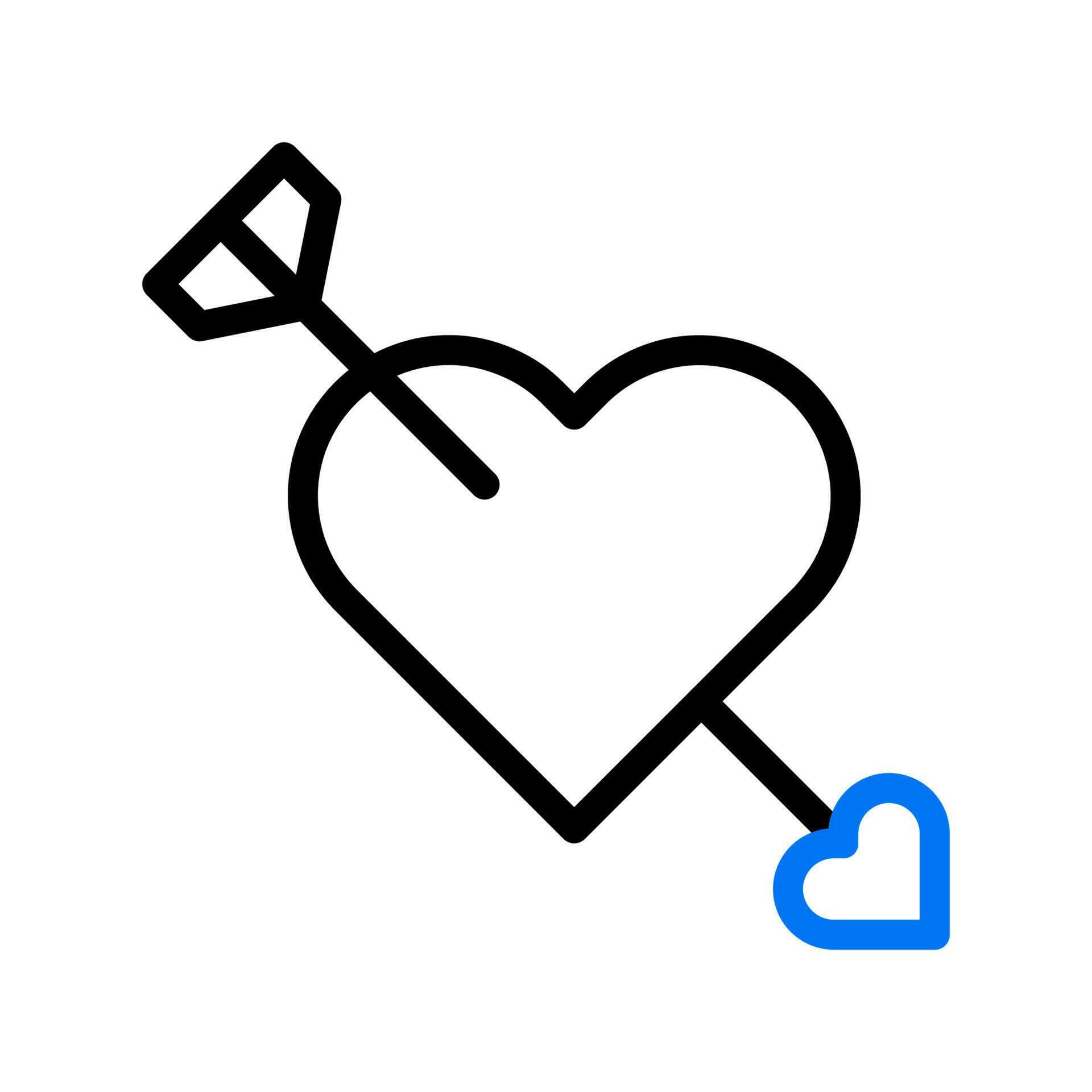 Arrow love icon duocolor blue style valentine illustration symbol perfect. Stock Free