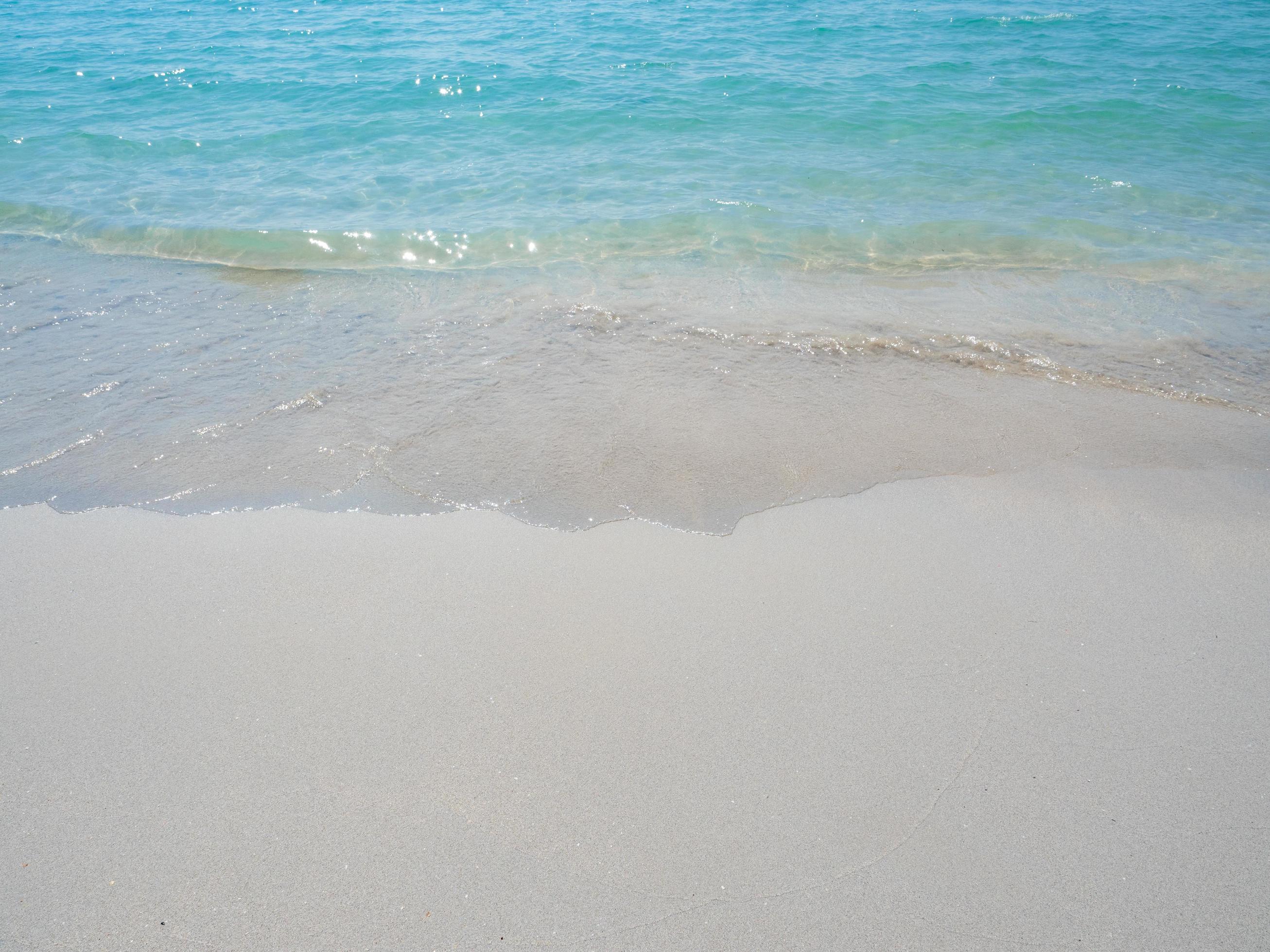 Wave of ocean on the beach copy space,Blue ocean beautiful nature Stock Free