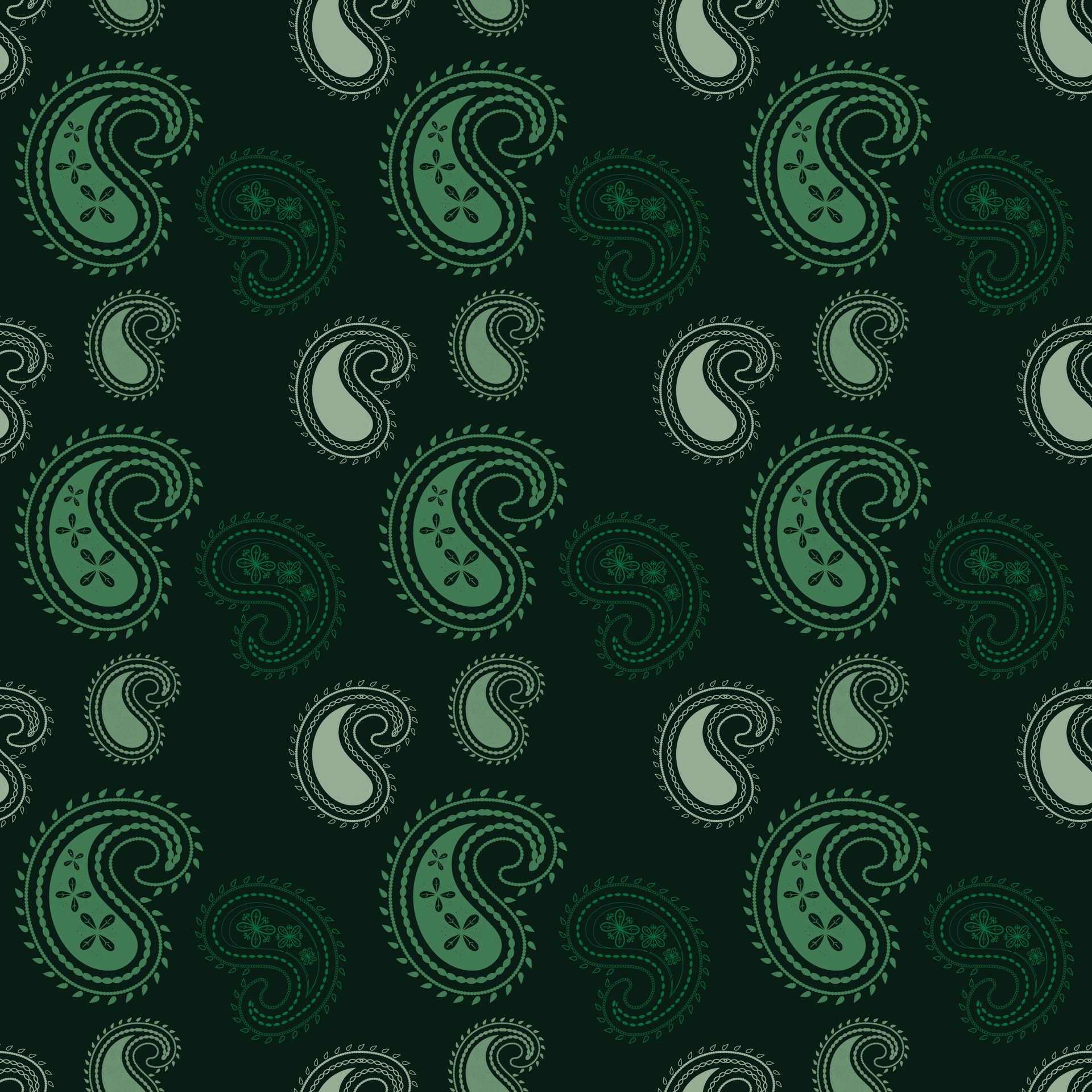 Jungle Paisleys Seamless Pattern Design Free Vector