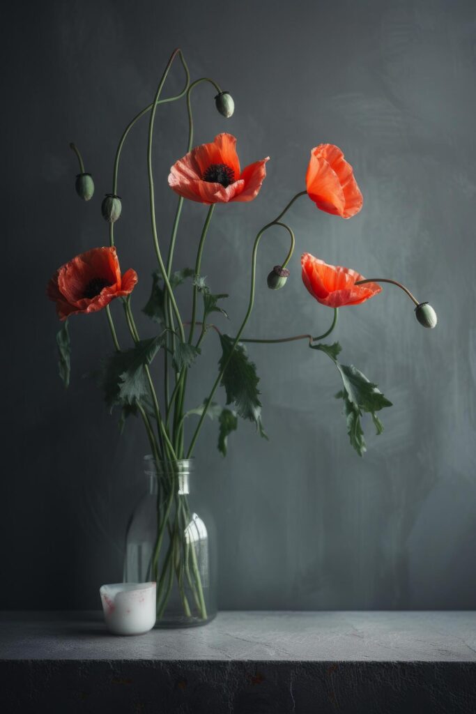 Poppy flower background. Illustration Stock Free