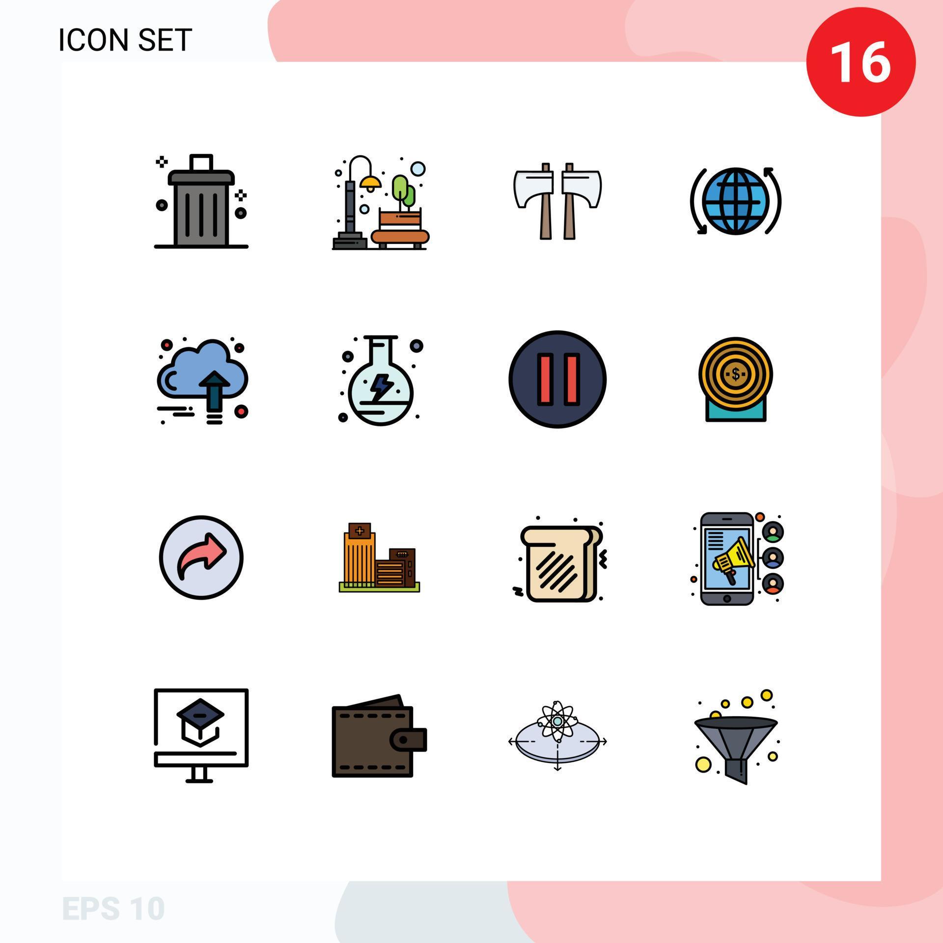 16 Creative Icons Modern Signs and Symbols of arrow globe park global lumberjack Editable Creative Vector Design Elements Stock Free