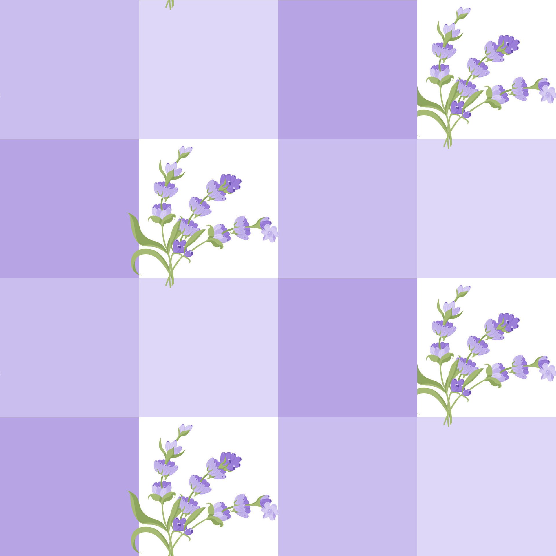 A sprig of lavender. Purple flower. Seamless pattern. illustration. Free Vector