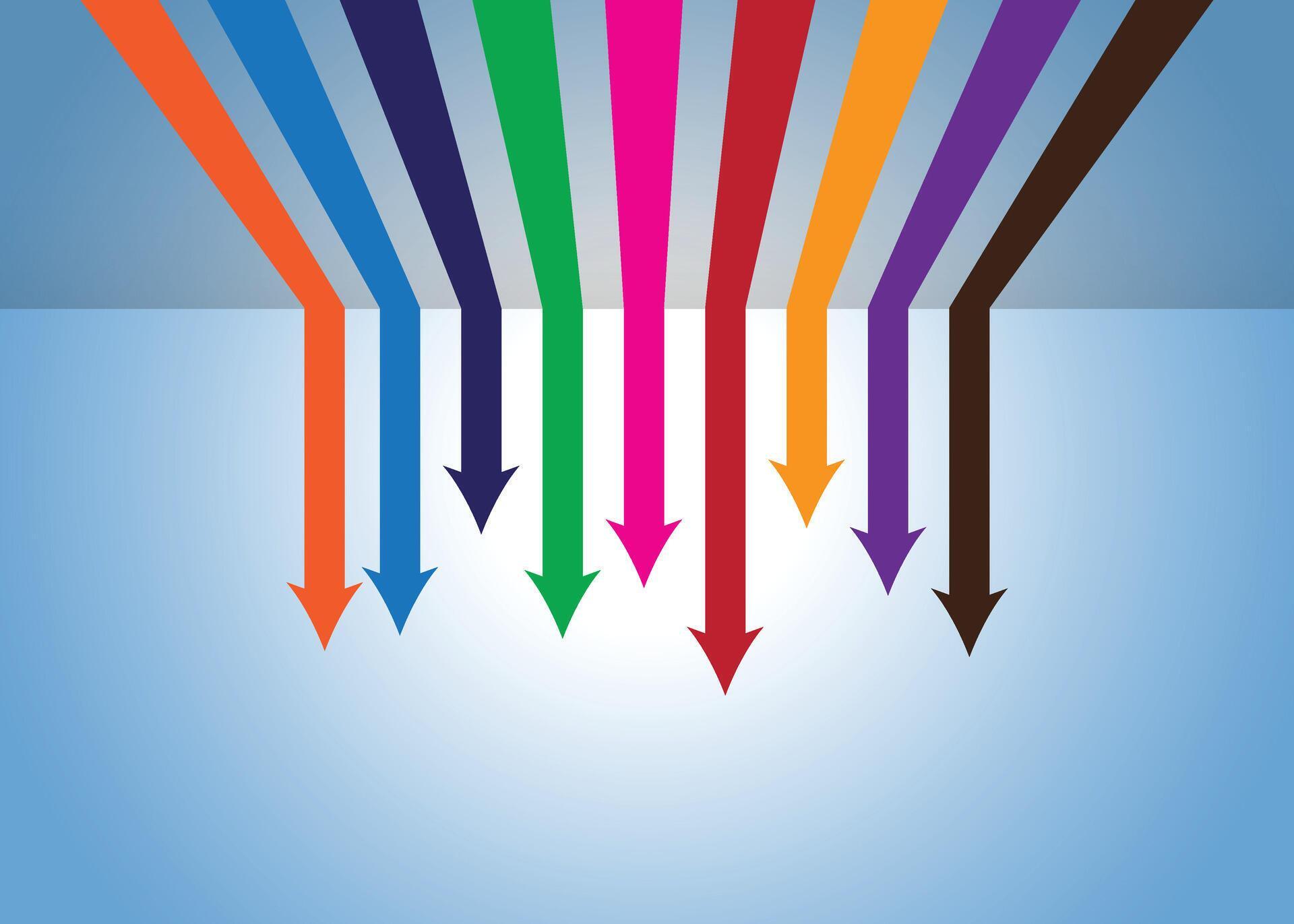 Colorful arrows up infographic vector illustration. Stock Free