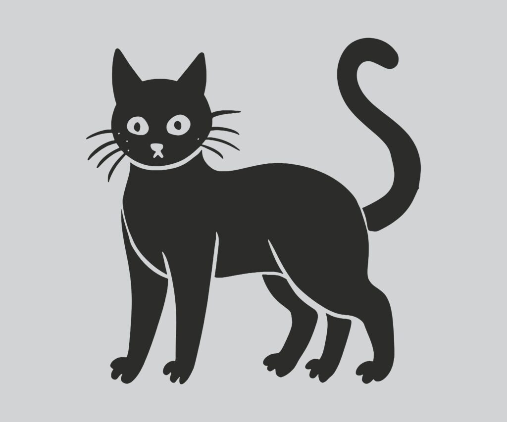 Cat silhouette vector design Ai generated Free Vector