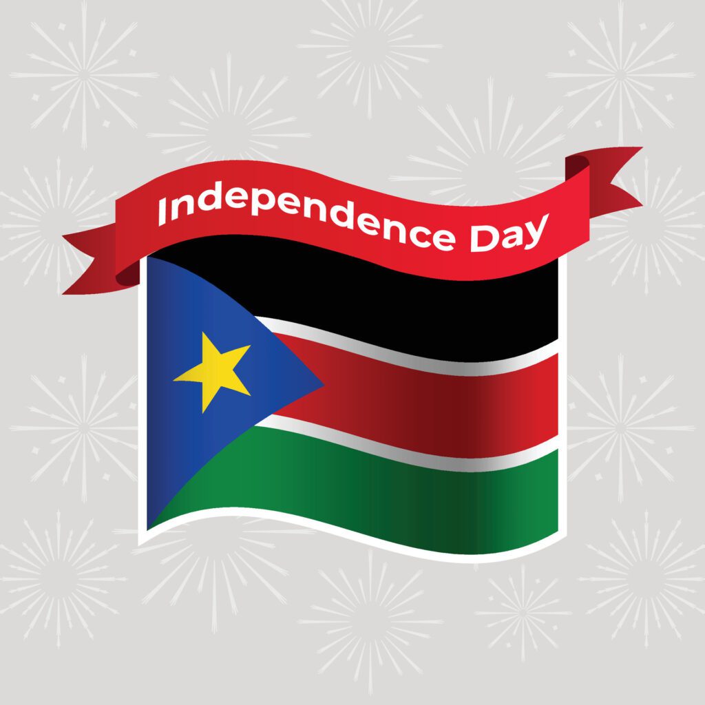 South Sudan Wavy Flag Independence Day Banner Background Free Vector