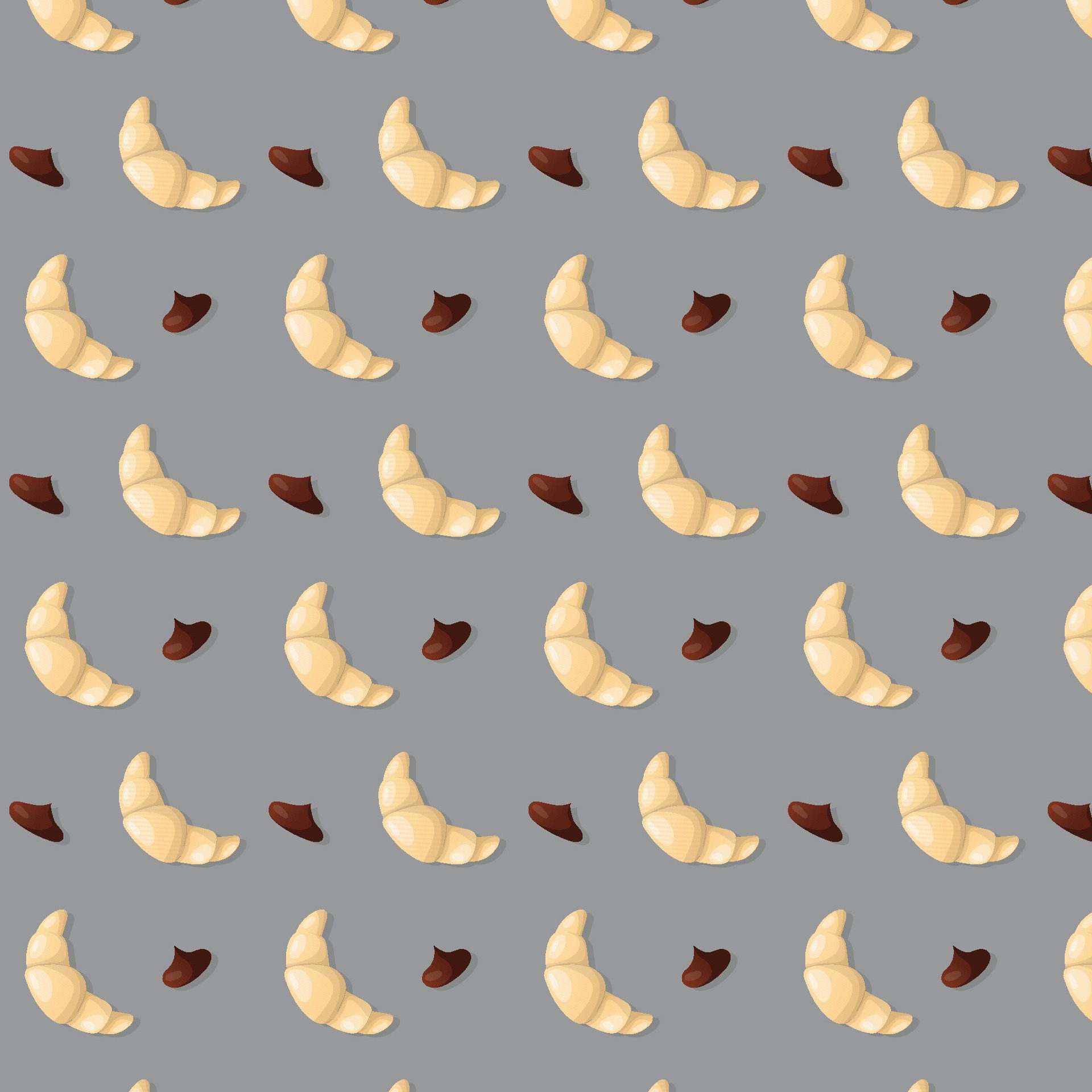 vector coffee shop croissant pattern illustration Free Vector