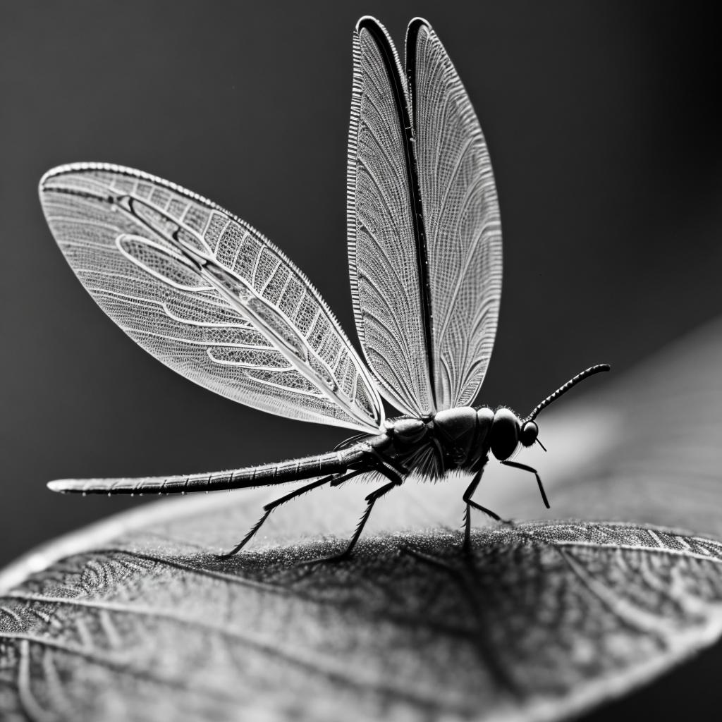 Mayfly Black and white by @ai_generated