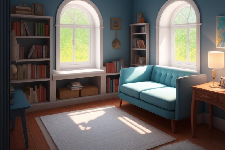 Bright style reading nook by @ai_generated