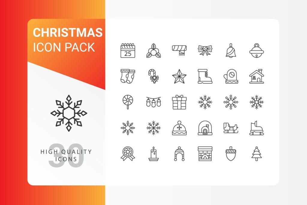 Christmas icon pack for your web site design, logo, app, UI Stock Free