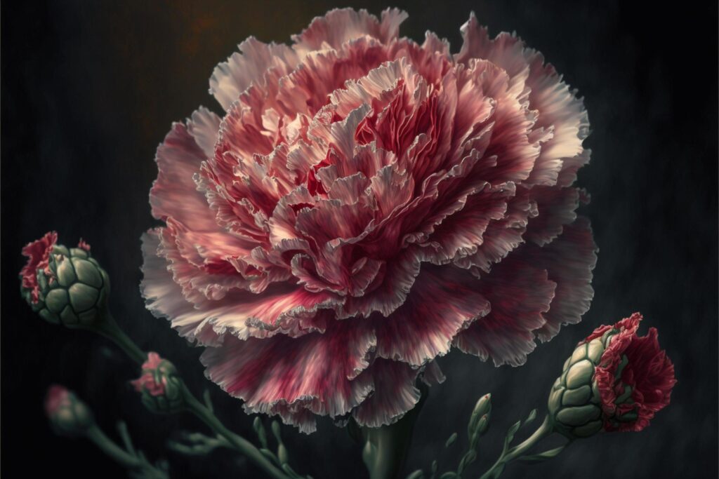 Carnation flower on dark background Stock Free