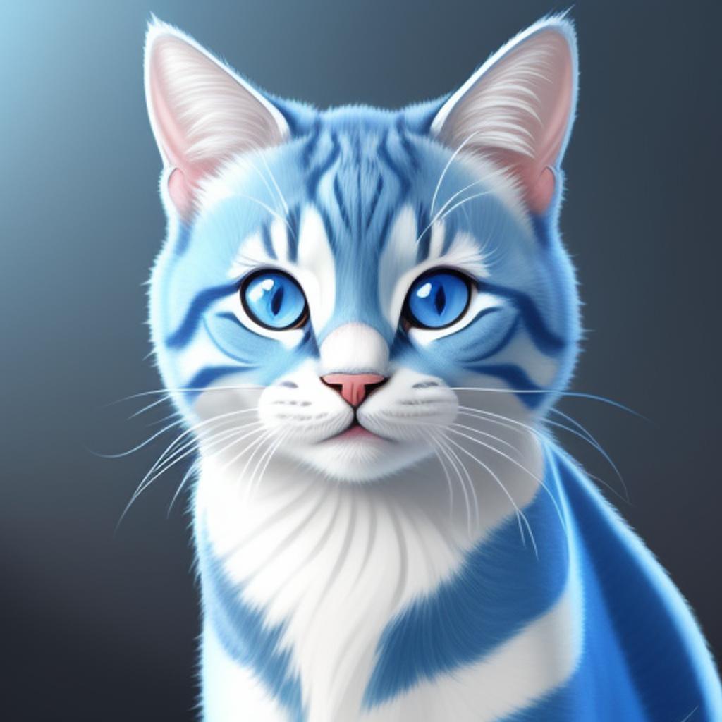 Gato Celeste con Blanco by @ai_generated