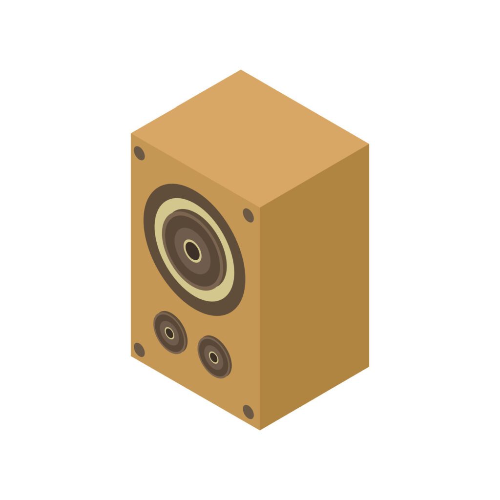 Isometric woofer on white background Free Vector