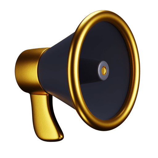 Premium, megaphone 3D illustration