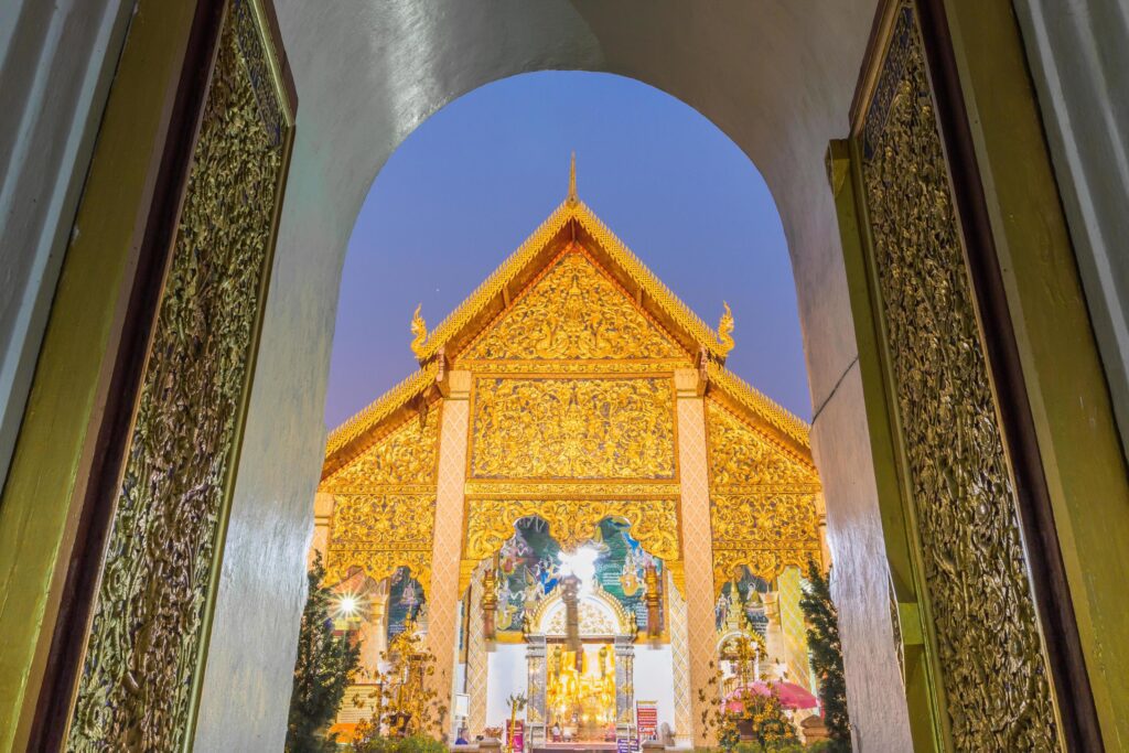 Temple Phra That Hariphunchai in Lamphum, Province Chang Mai, Thailand Stock Free