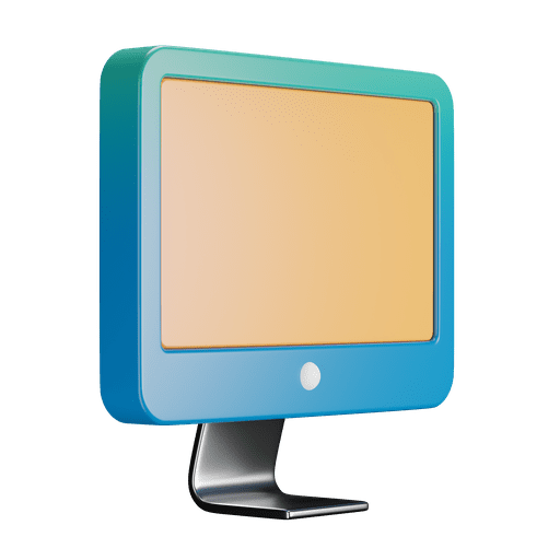 Computer, desktop, monitor 3D illustration