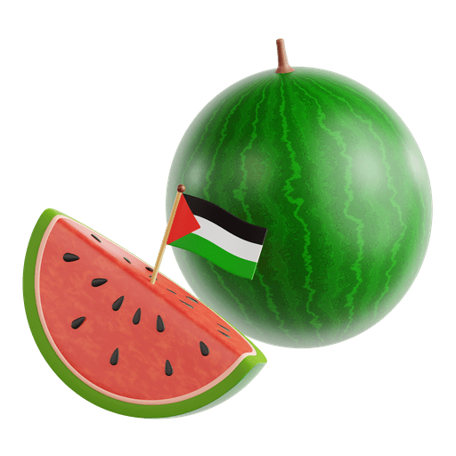 Watermelon, protest, activism 3D illustration