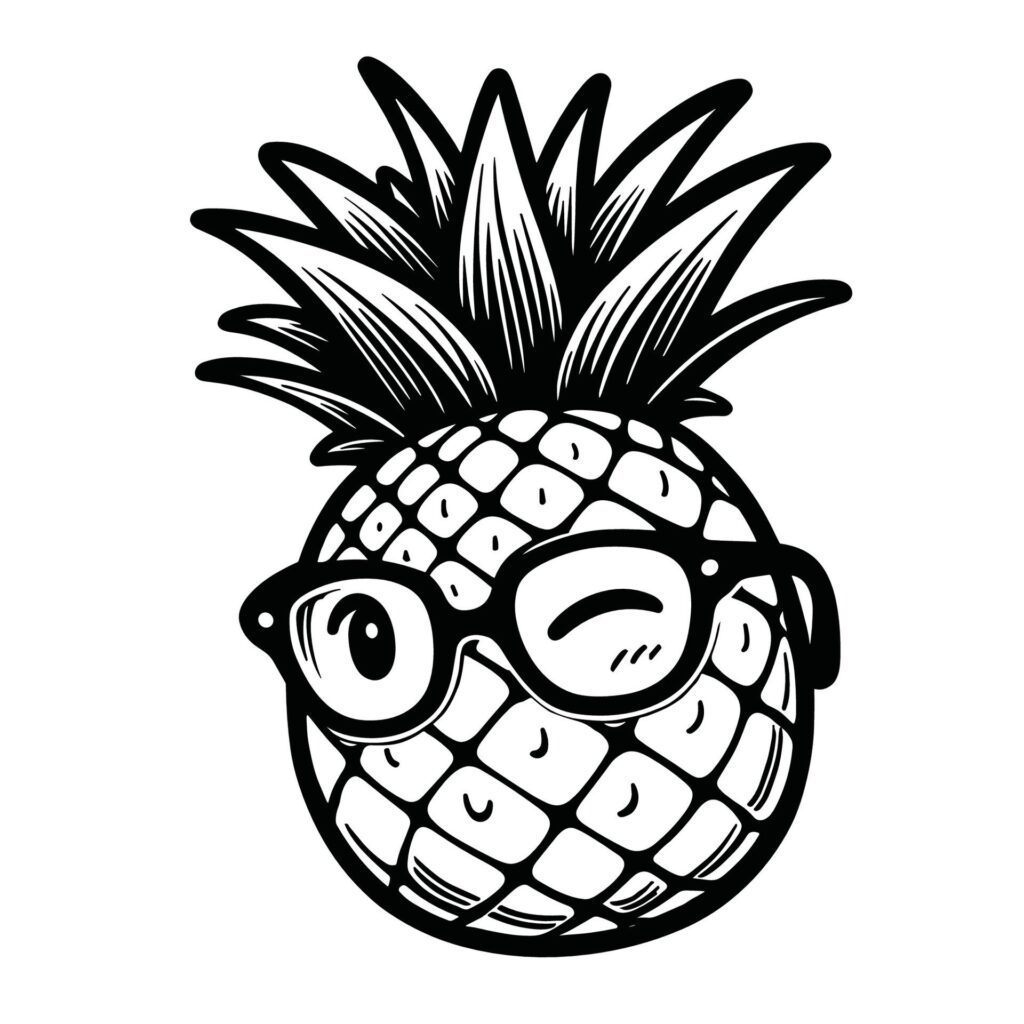 Pineapple With Glasses Clipart Illustration, AI Generative Free Vector Free Vector