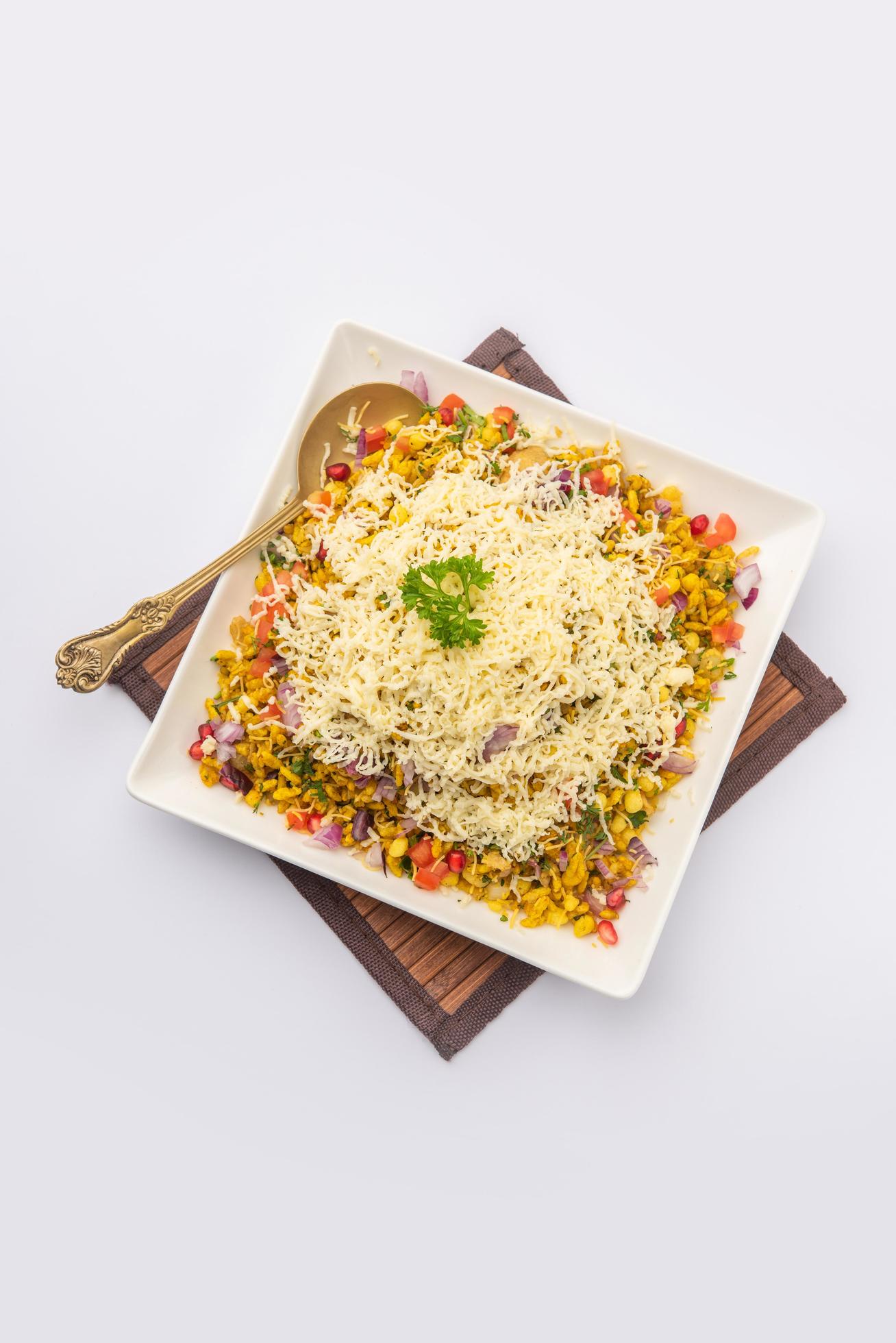 Cheese Bhel is an indian street food Stock Free