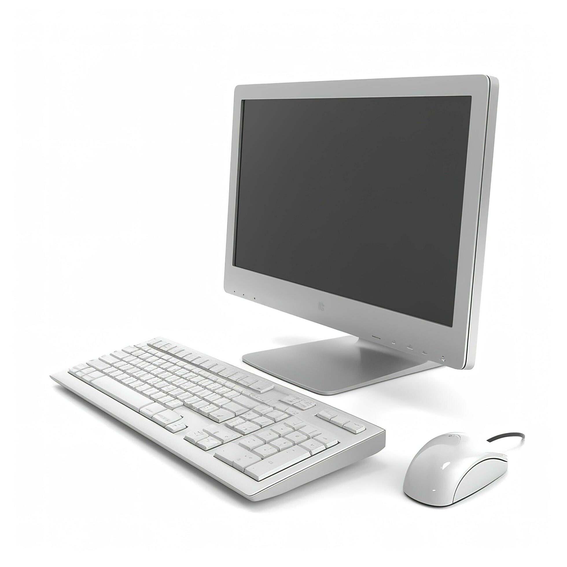 Modern computer isolated on white background, generate ai Stock Free