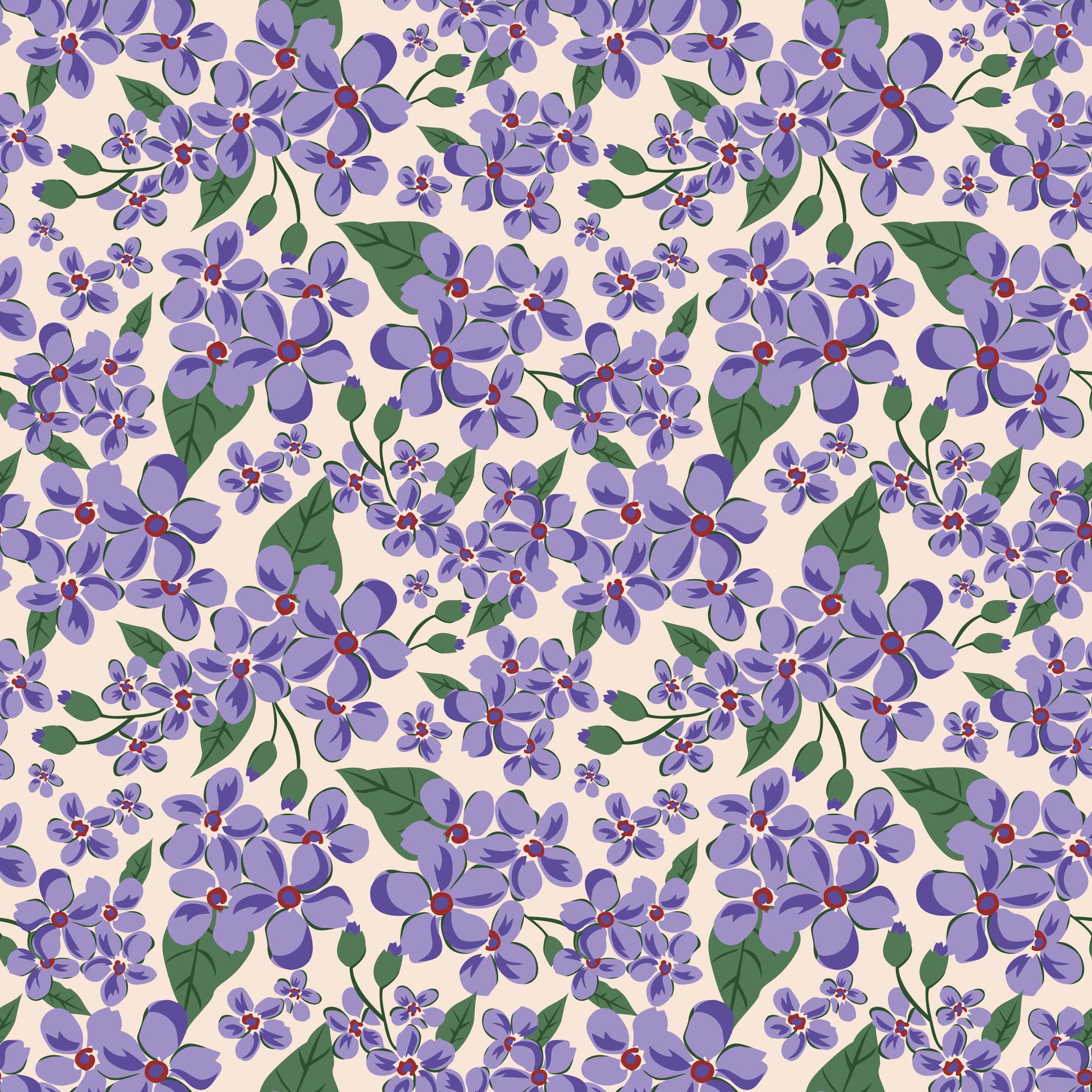 Hand drawn floral bunch seamless pattern Free Vector