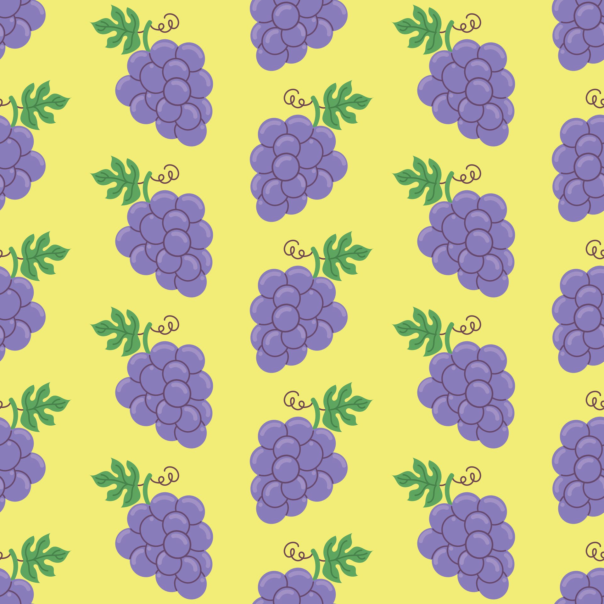 Seamless Hand Drawn Pattern Grape Free Vector