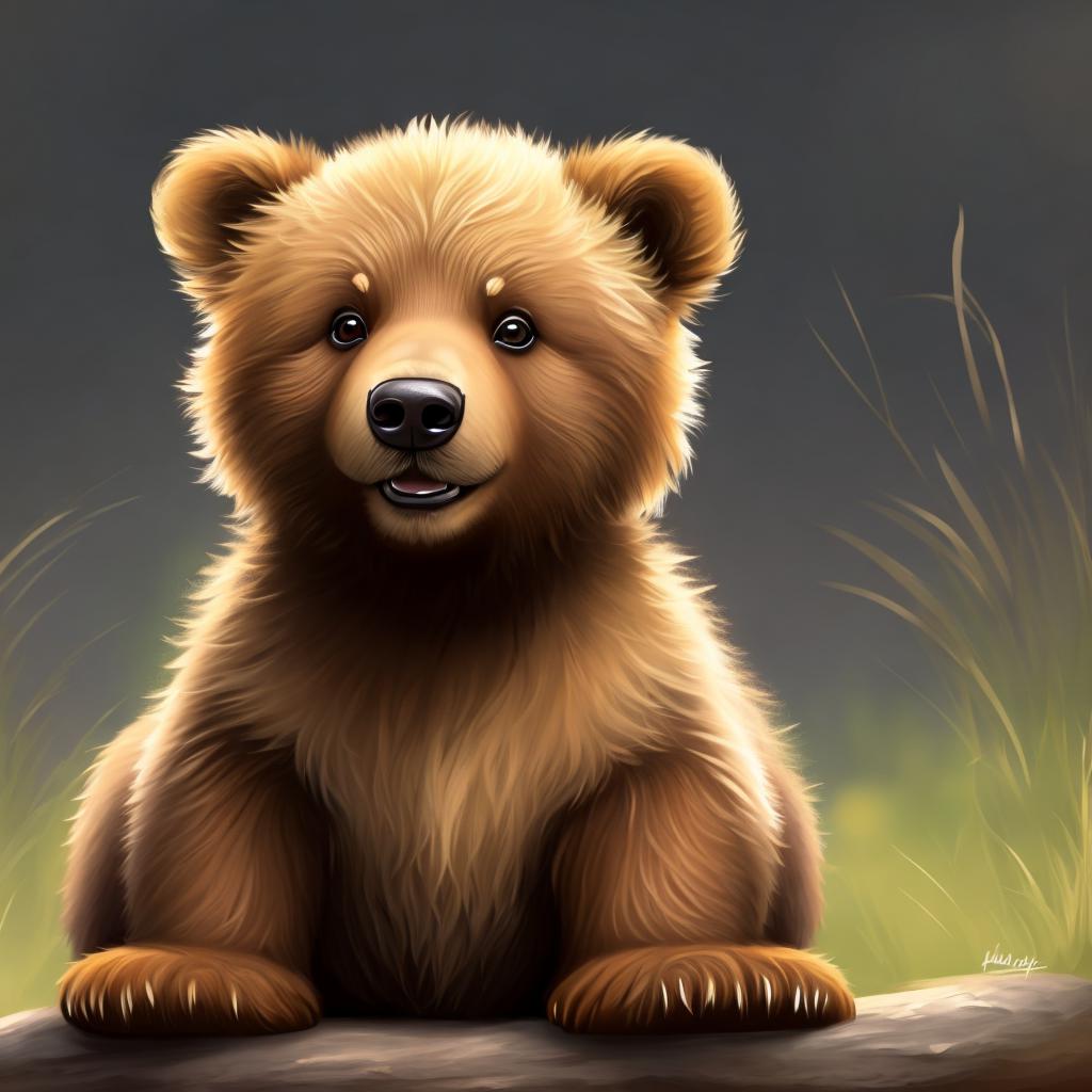 Cartoonish blonde brown bear by @ai_generated