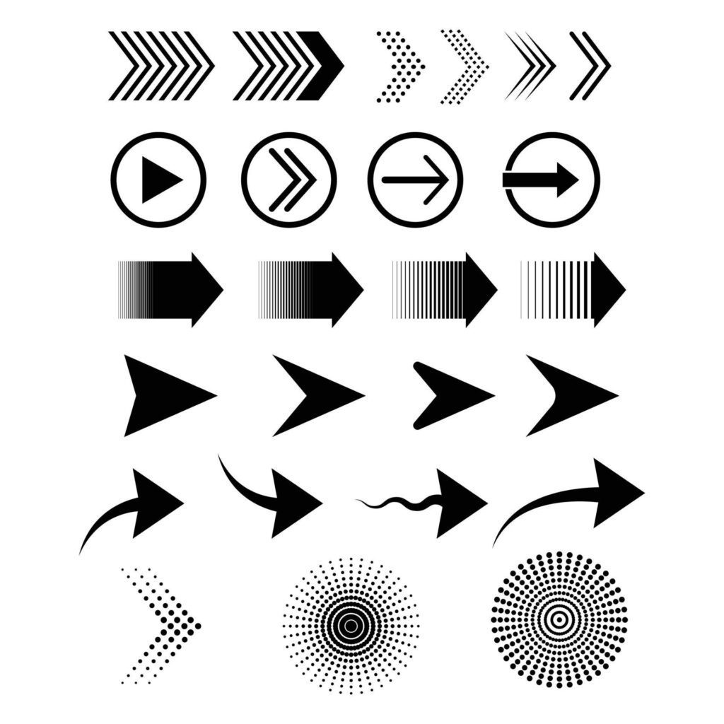 set of different type arrow Stock Free