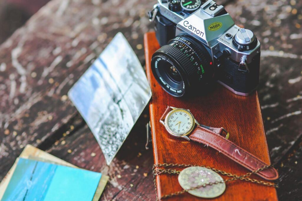 Vintage Camera and Watch Stock Free