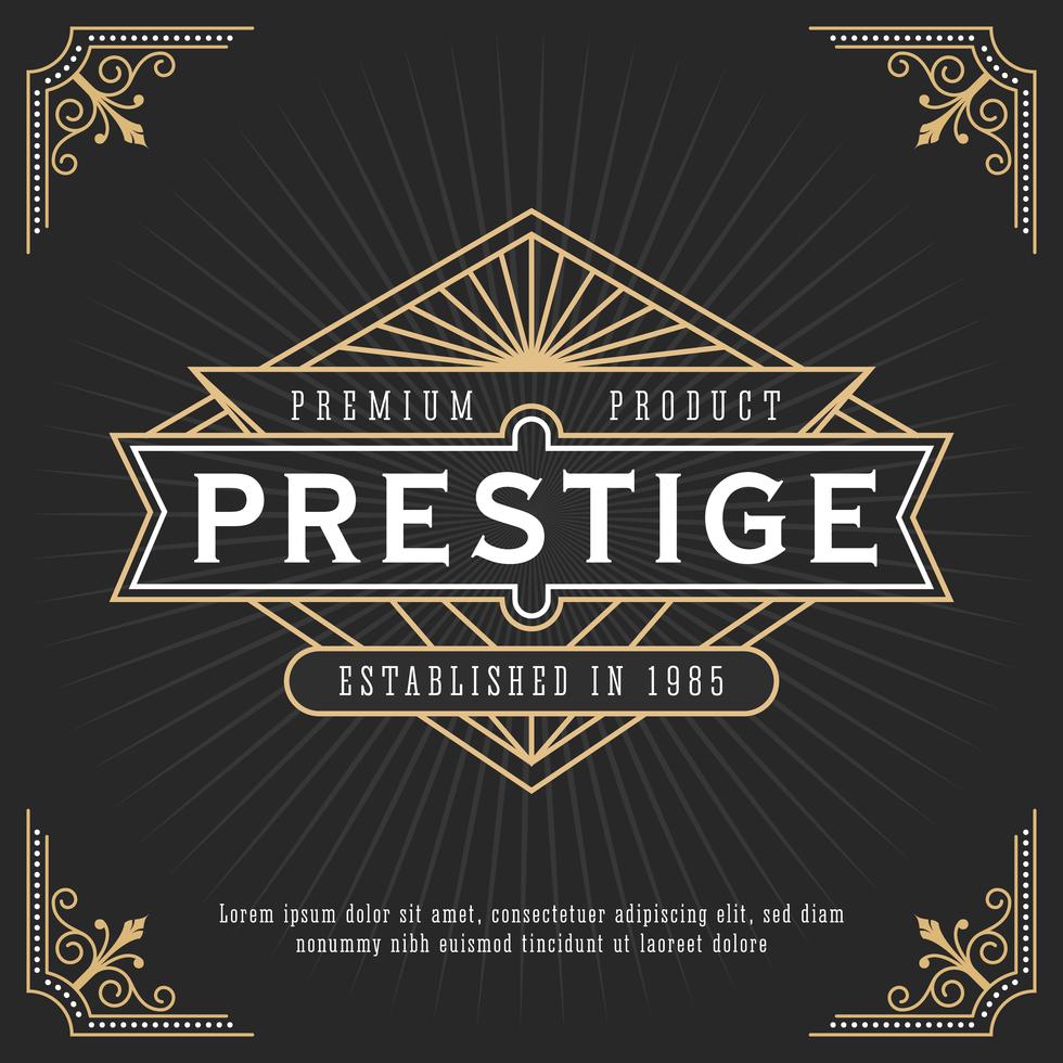 Vintage line frame design for labels, banner, logo, emblem, appa Stock Free and Free SVG