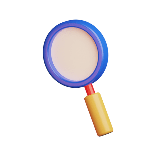 Magnifier, search, zoom 3D illustration