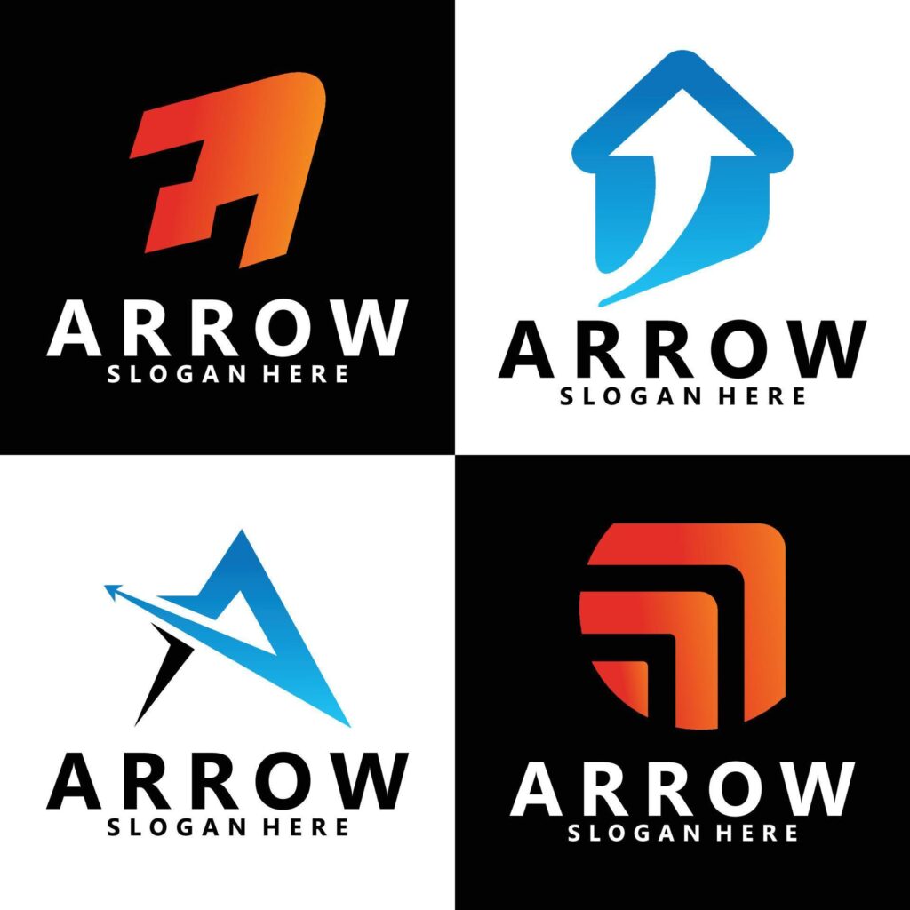 set of arrow logo vector design Stock Free and Free SVG