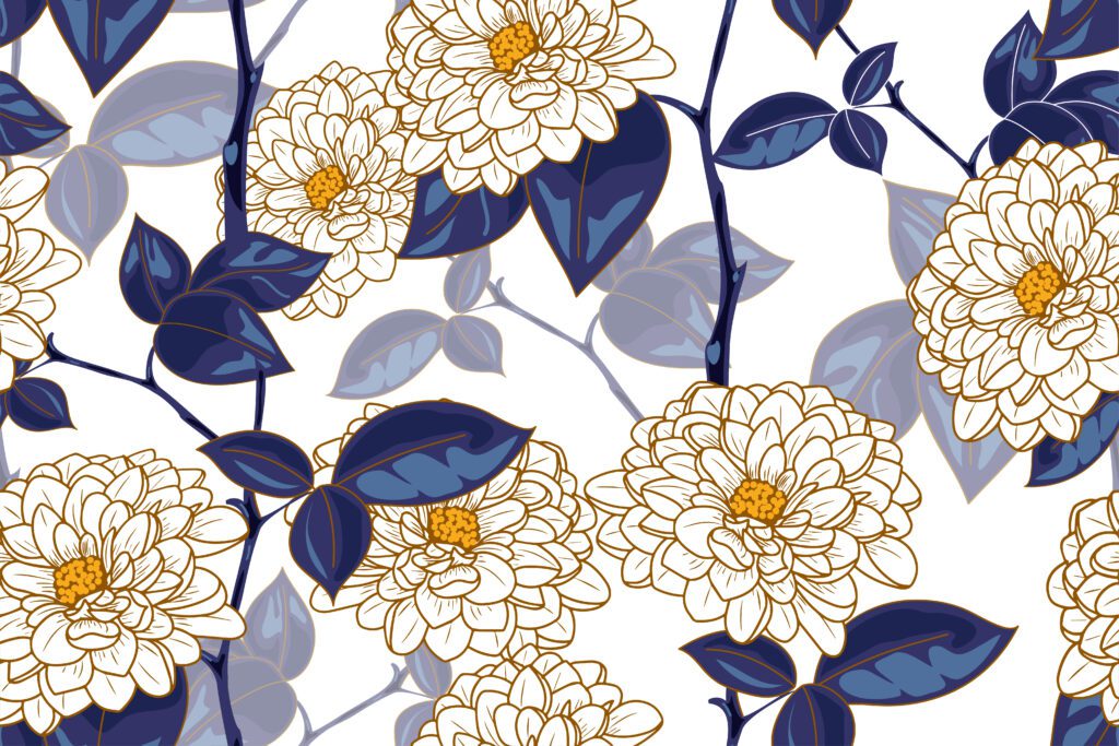 Seamless pattern of floral concept with vintage style Free Vector