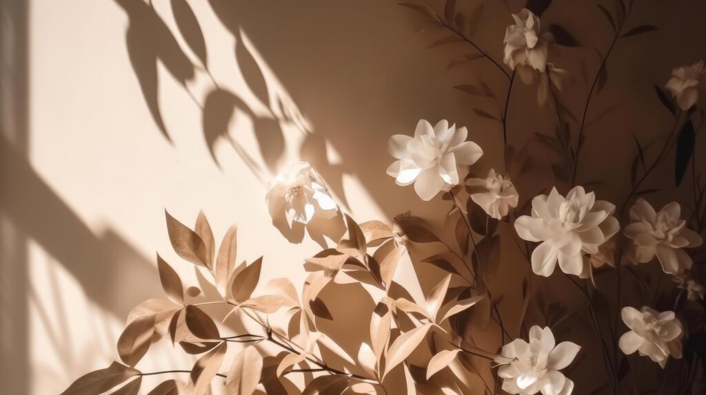 Dry flower beige background. Illustration Stock Free