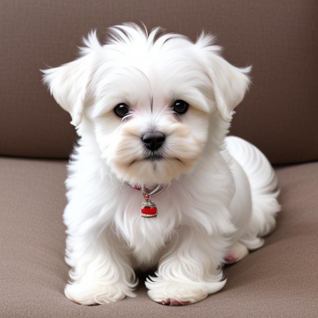 Fluffy white Maltese plush by @ai_generated