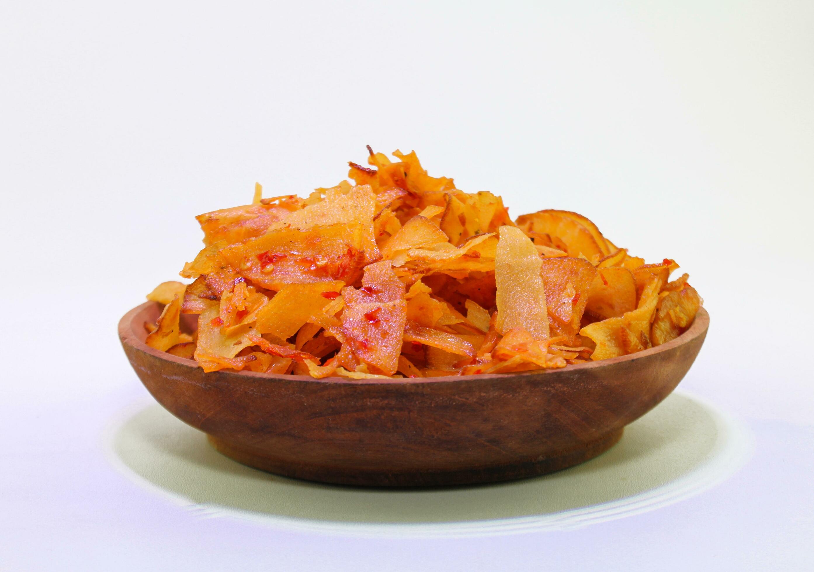 Indonesian food made of spicy cassava chips Stock Free