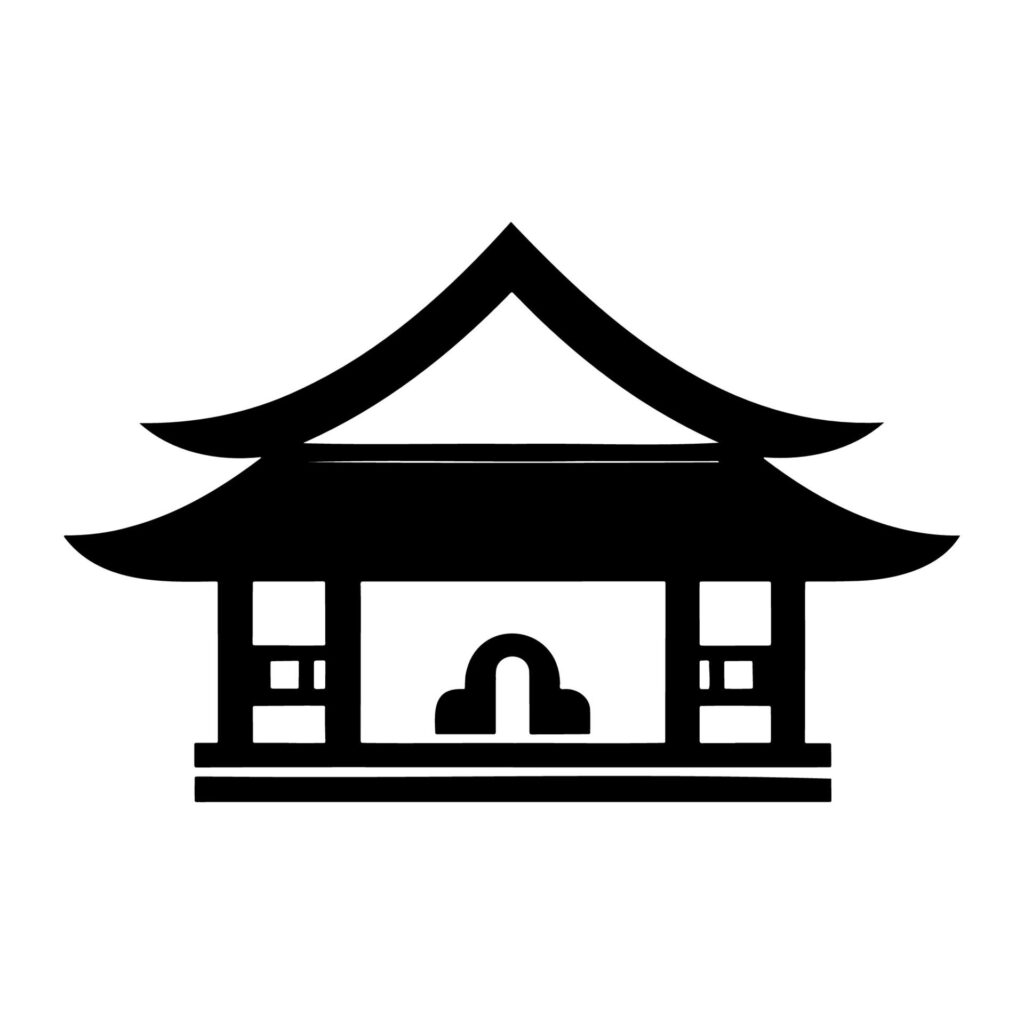 Simple Chineese House Logo. Vector Illustration Free Vector