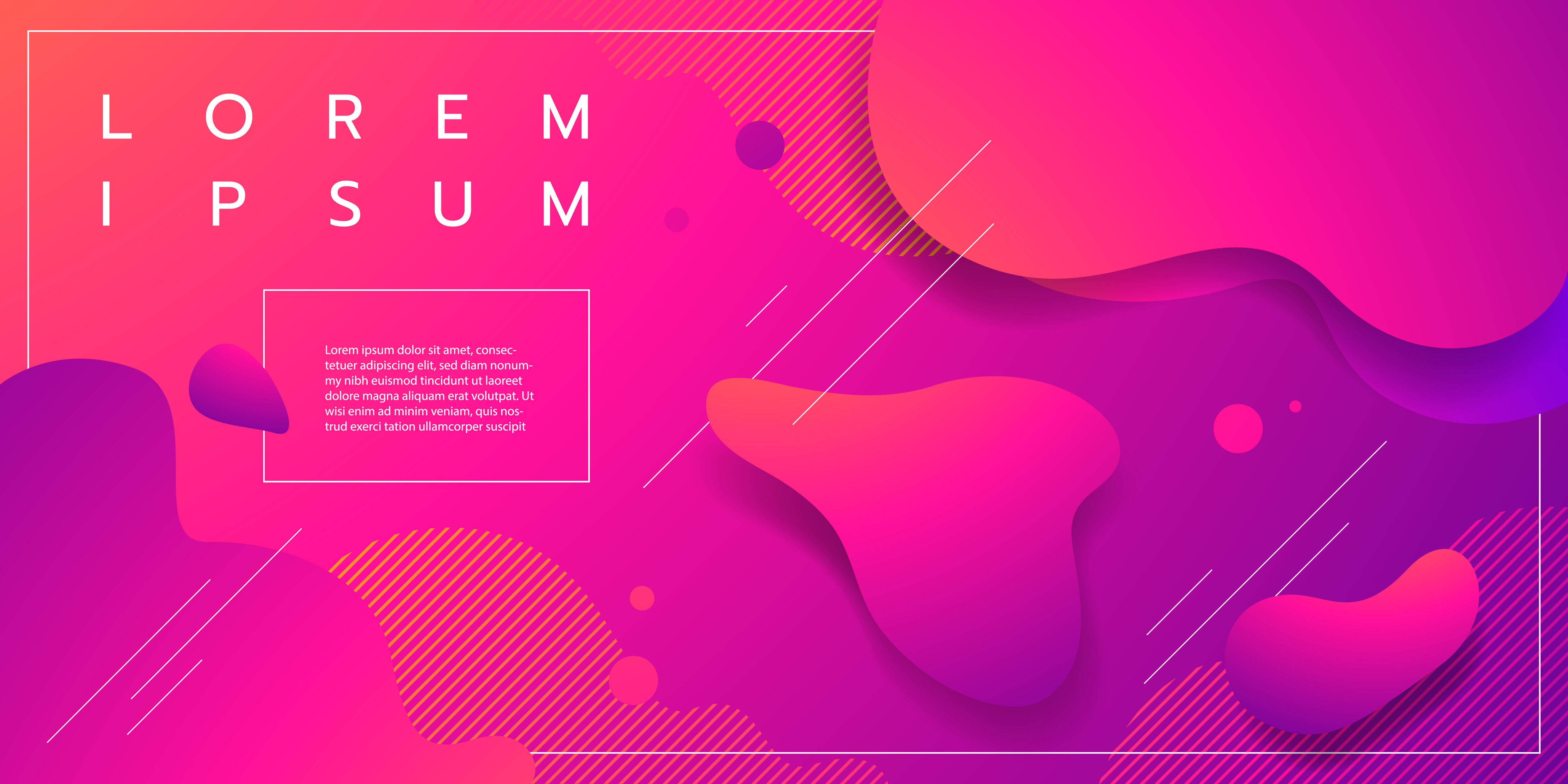 Purple and pink fluid gradient shapes design Free Vector