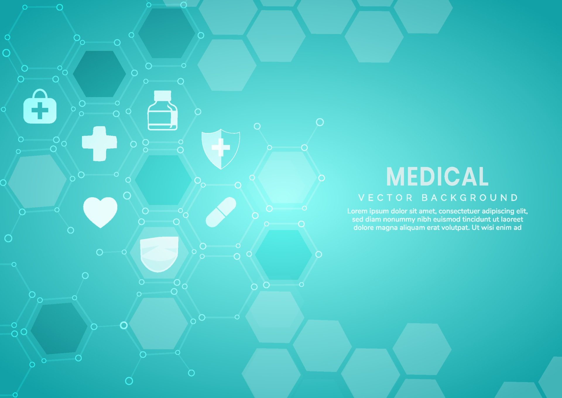 
									Abstract blue hexagon pattern background.Medical and science concept and health care icon pattern. Free Vector