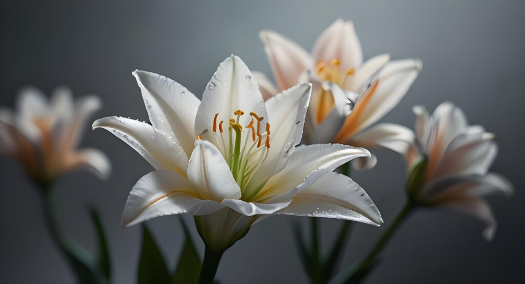 Lily flowers with beautiful blur background Stock Free