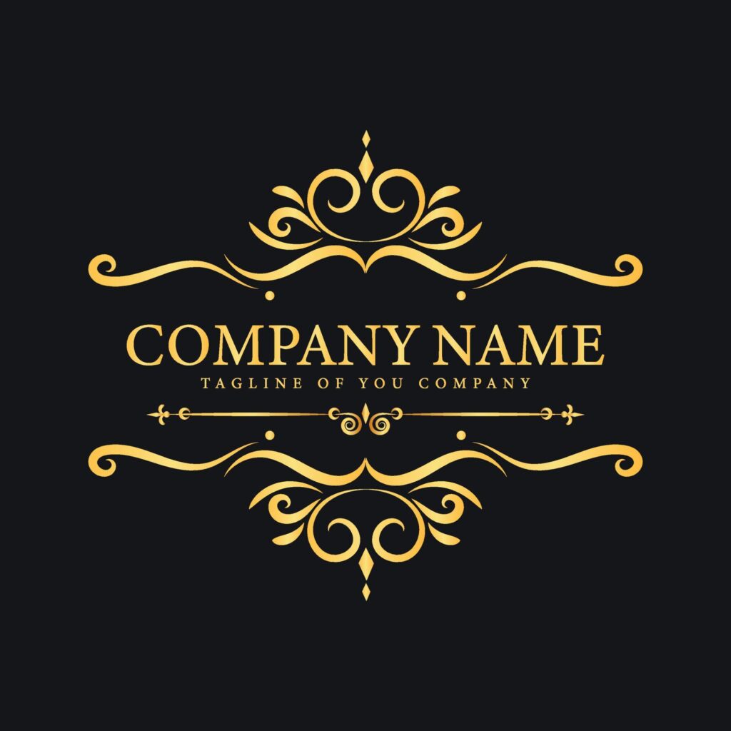 Ornamental Luxury logo company template with golden design Stock Free and Free SVG