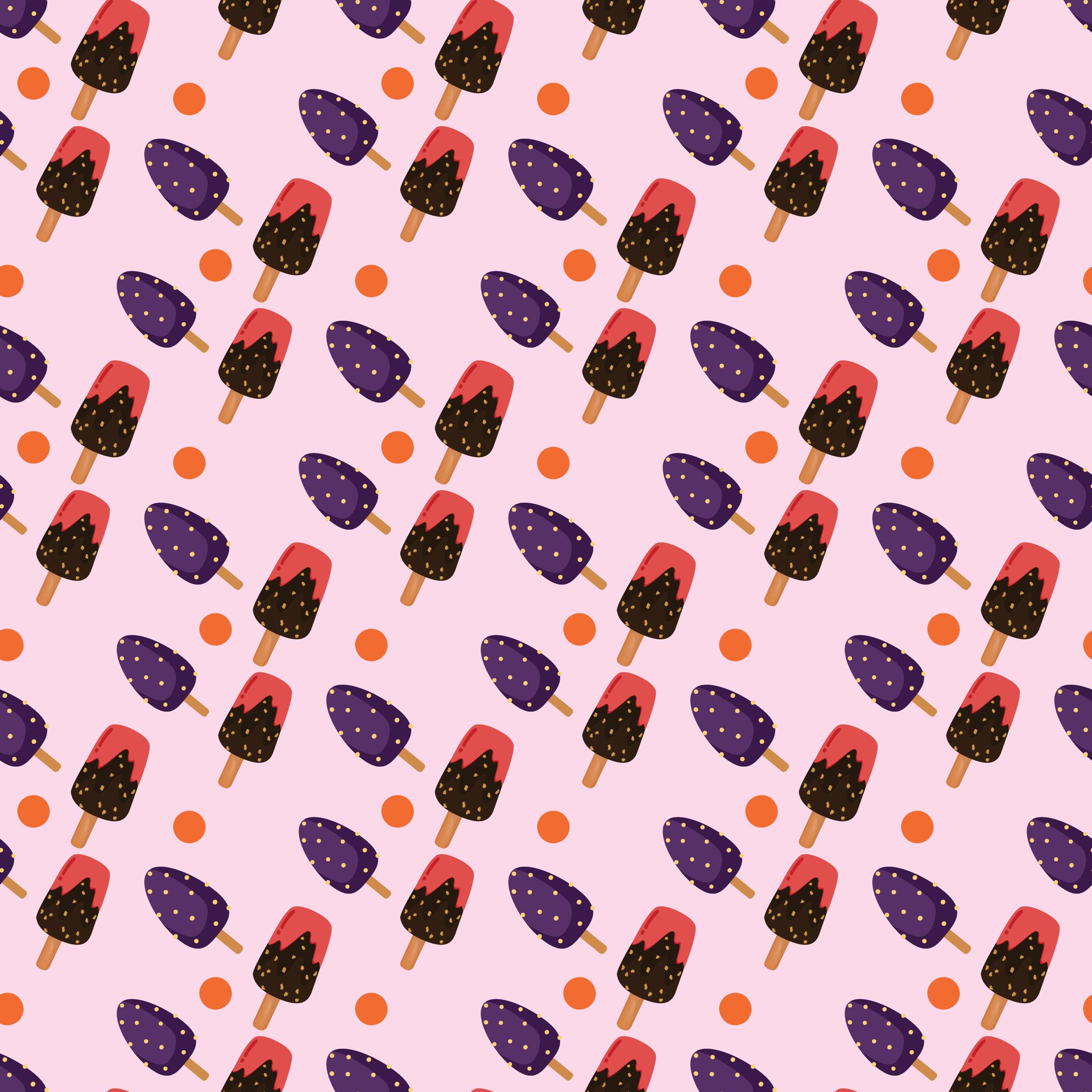 Ice Cream Range Seamless Pattern Design Free Vector