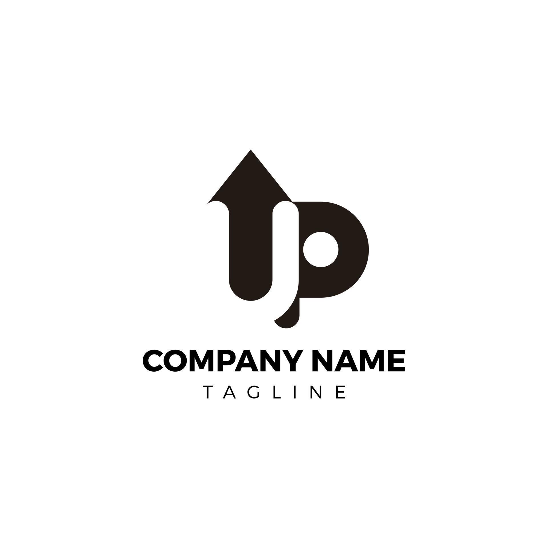 Simple Black UP logo design with an arrow Stock Free