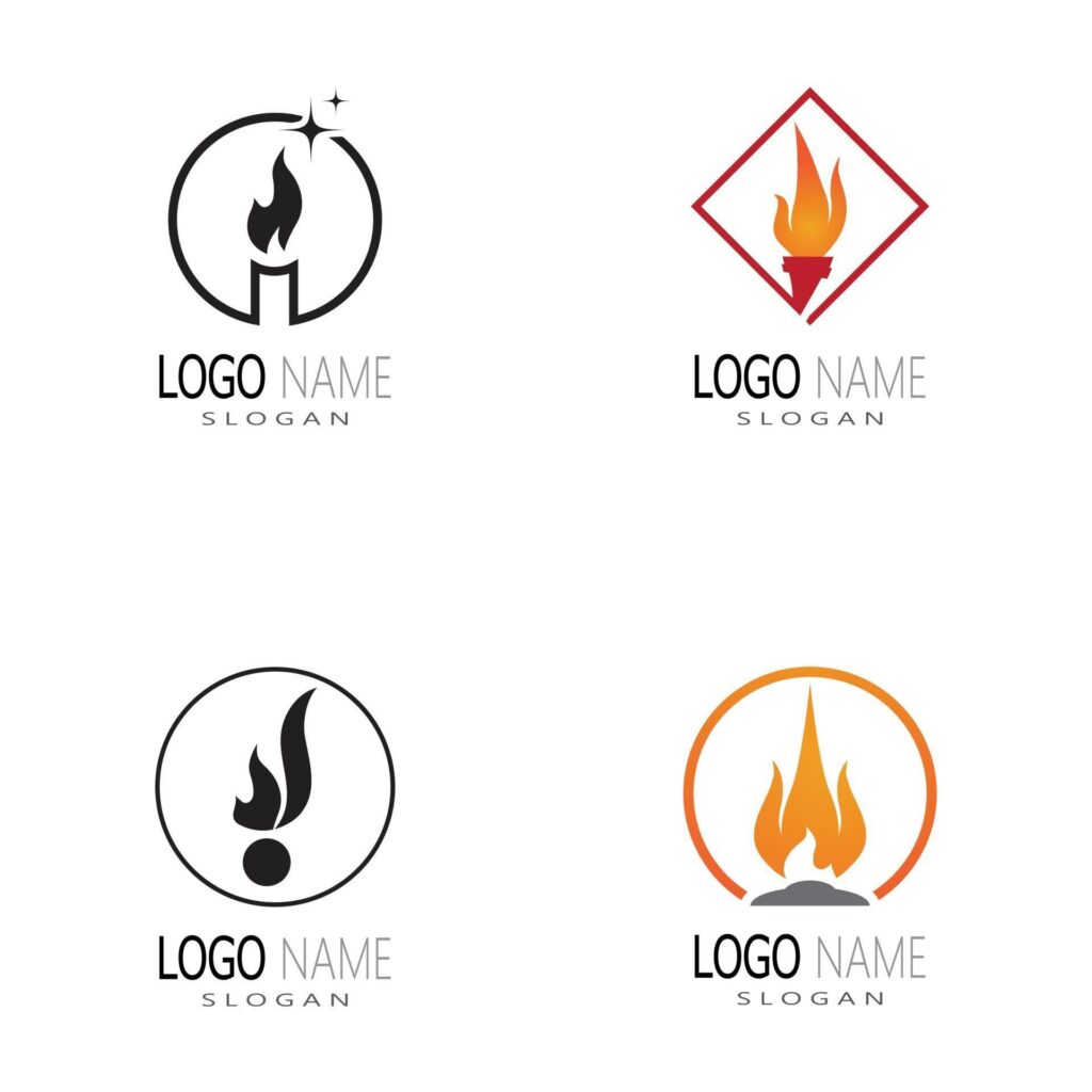 fire logo modern simple gradient. flame logo clean simple. Stock Free