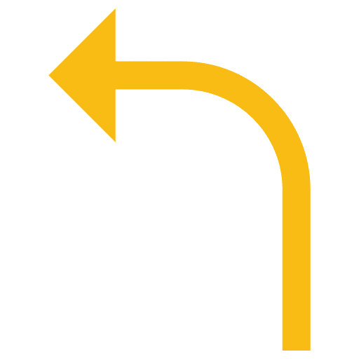 Turn left, direction, arrow icon