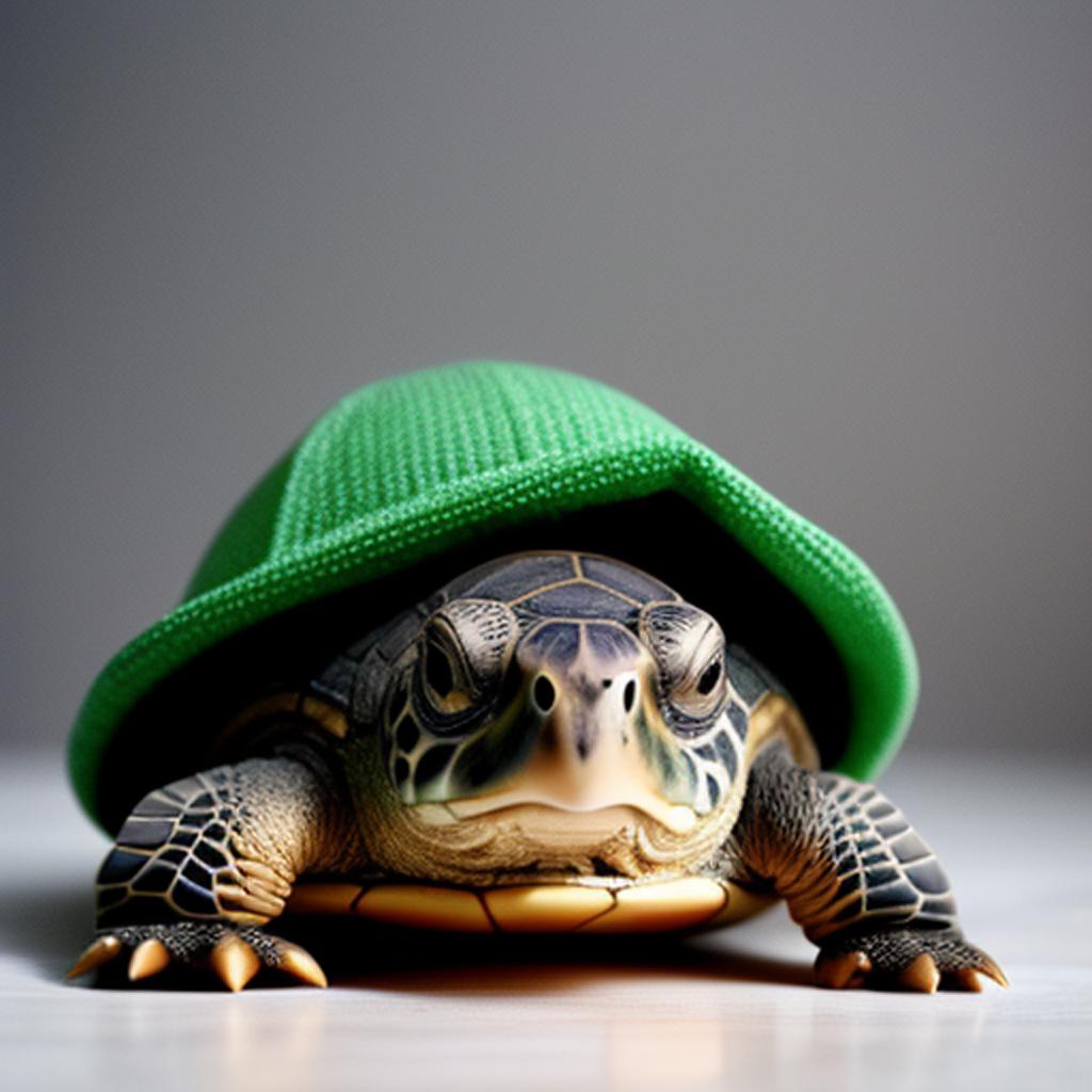 A turtle wearing a by @ai_generated