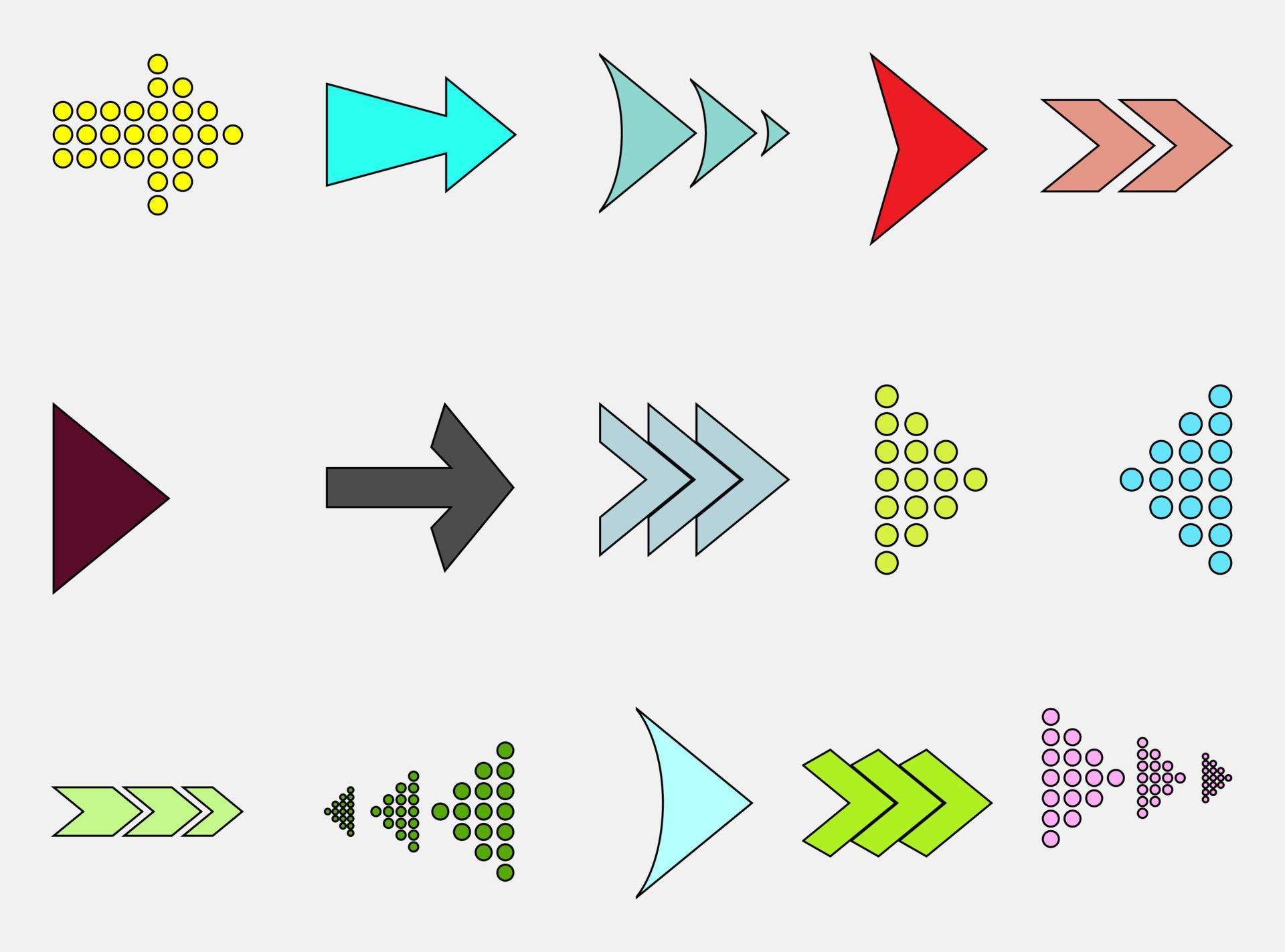 arrow icons collection set Stock Free