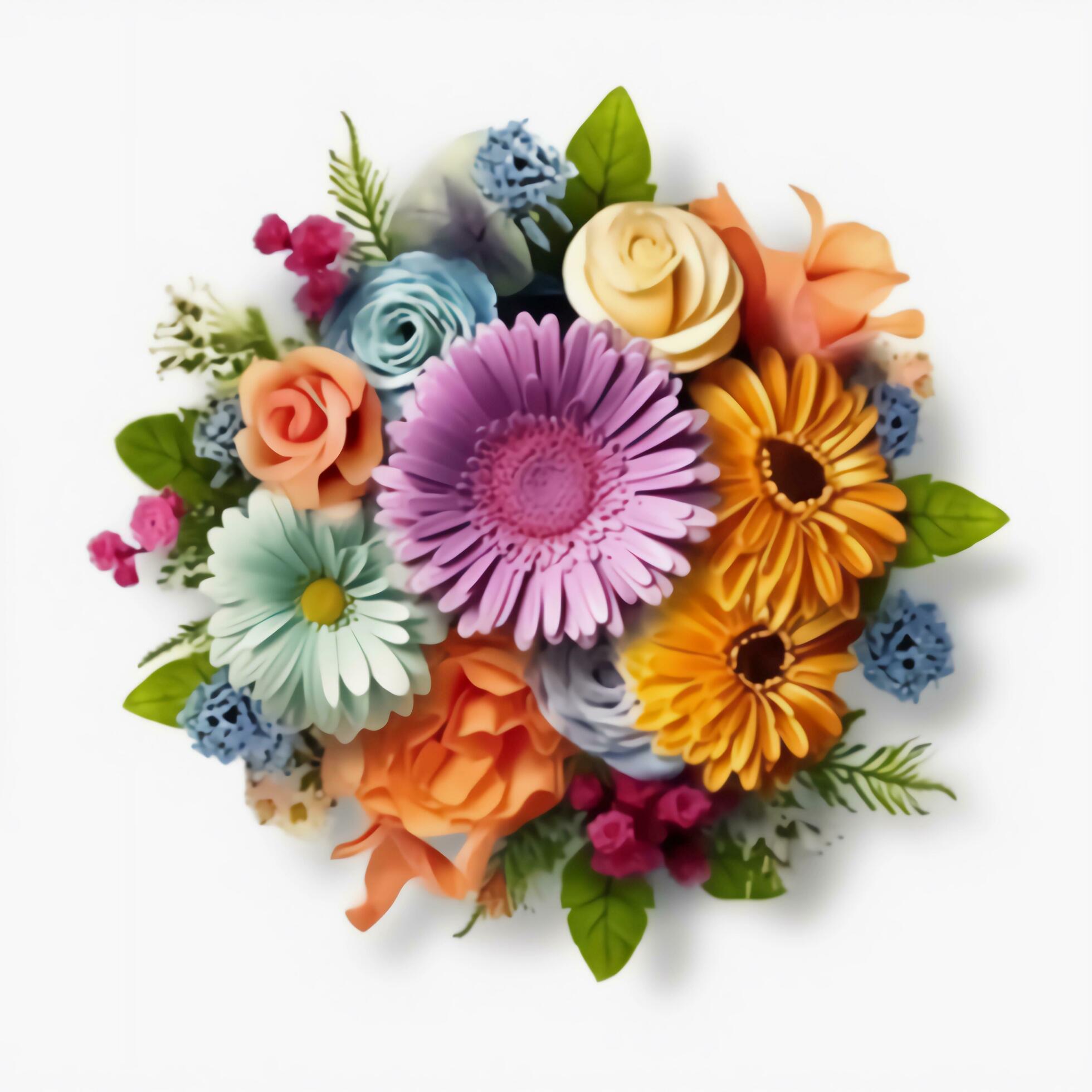 A colorful bouquet of flowers. AI Generated. Stock Free