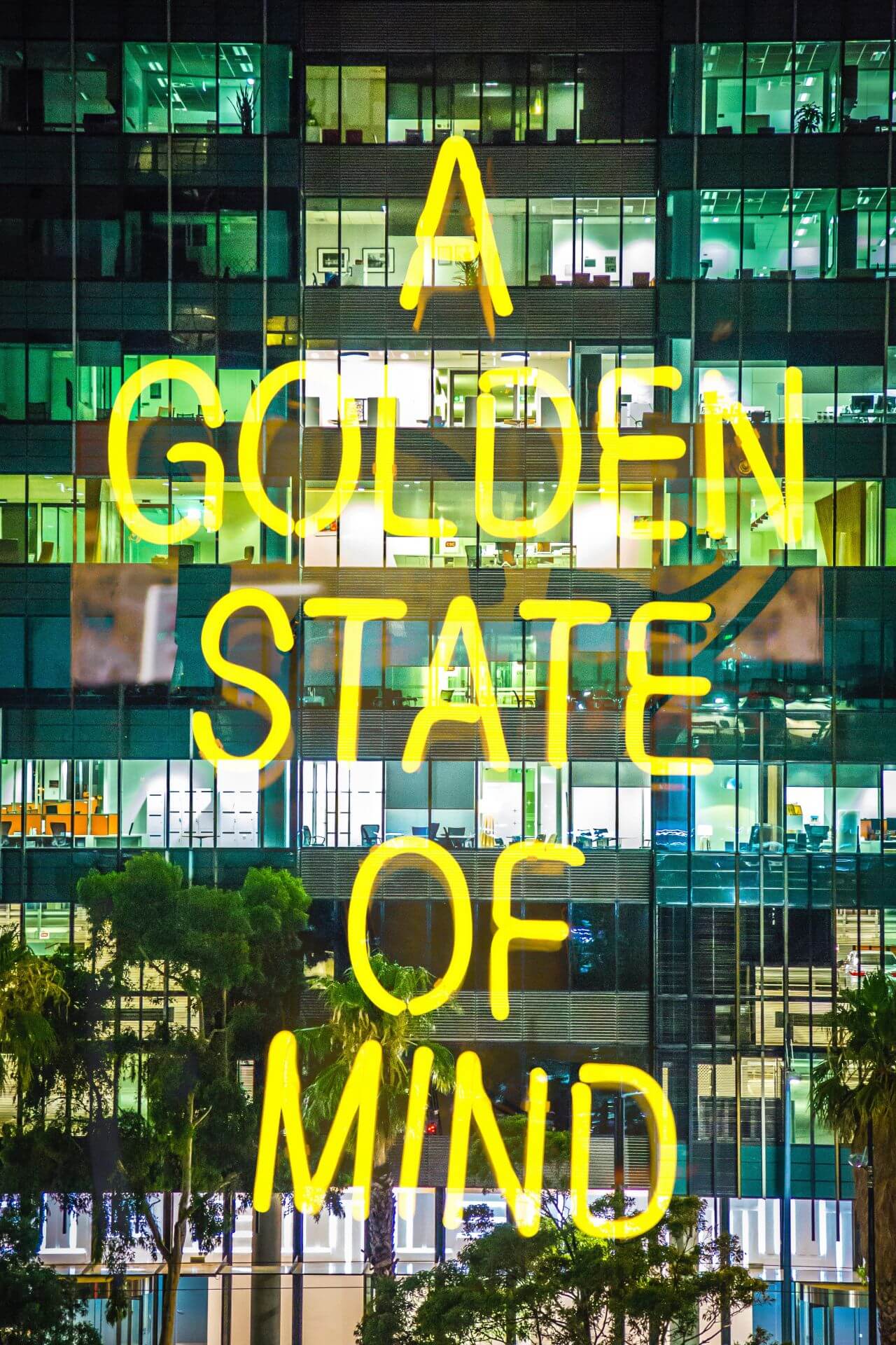 Golden State Of Mind Neon Sign Stock Free