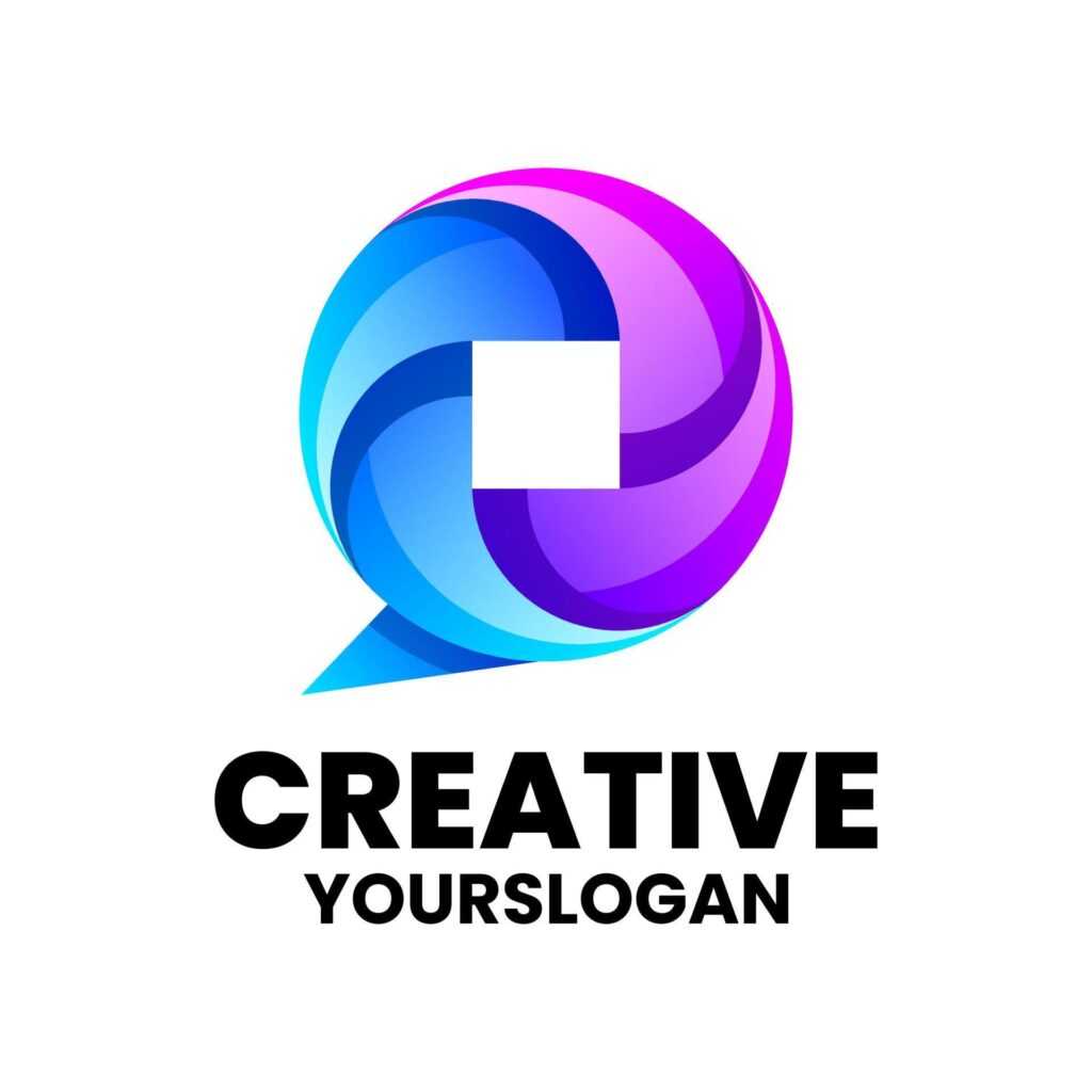 Vector logo illustration message gradient colorful style Stock Free