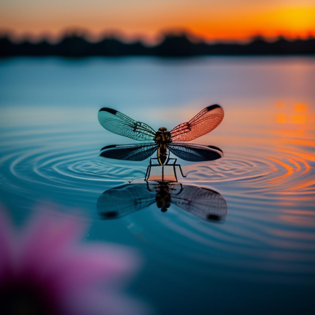 Una libélula volando sobre by @ai_generated